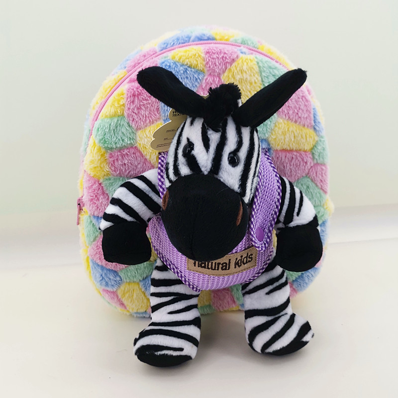 Zebra backpack with toy
