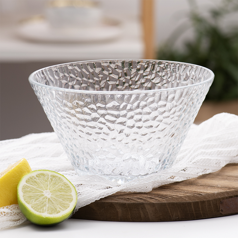 Glass salad bowl