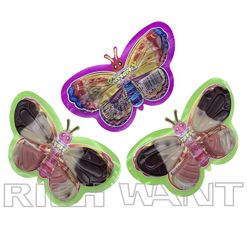 Mini Size Butterfly Shaped Chocolate+Biscuit (4g/pc)
