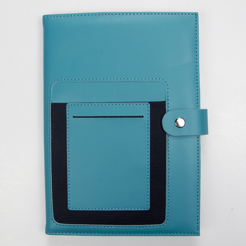 Hard Cover Pu Notebook With Phone Pocket; Pu Notebook