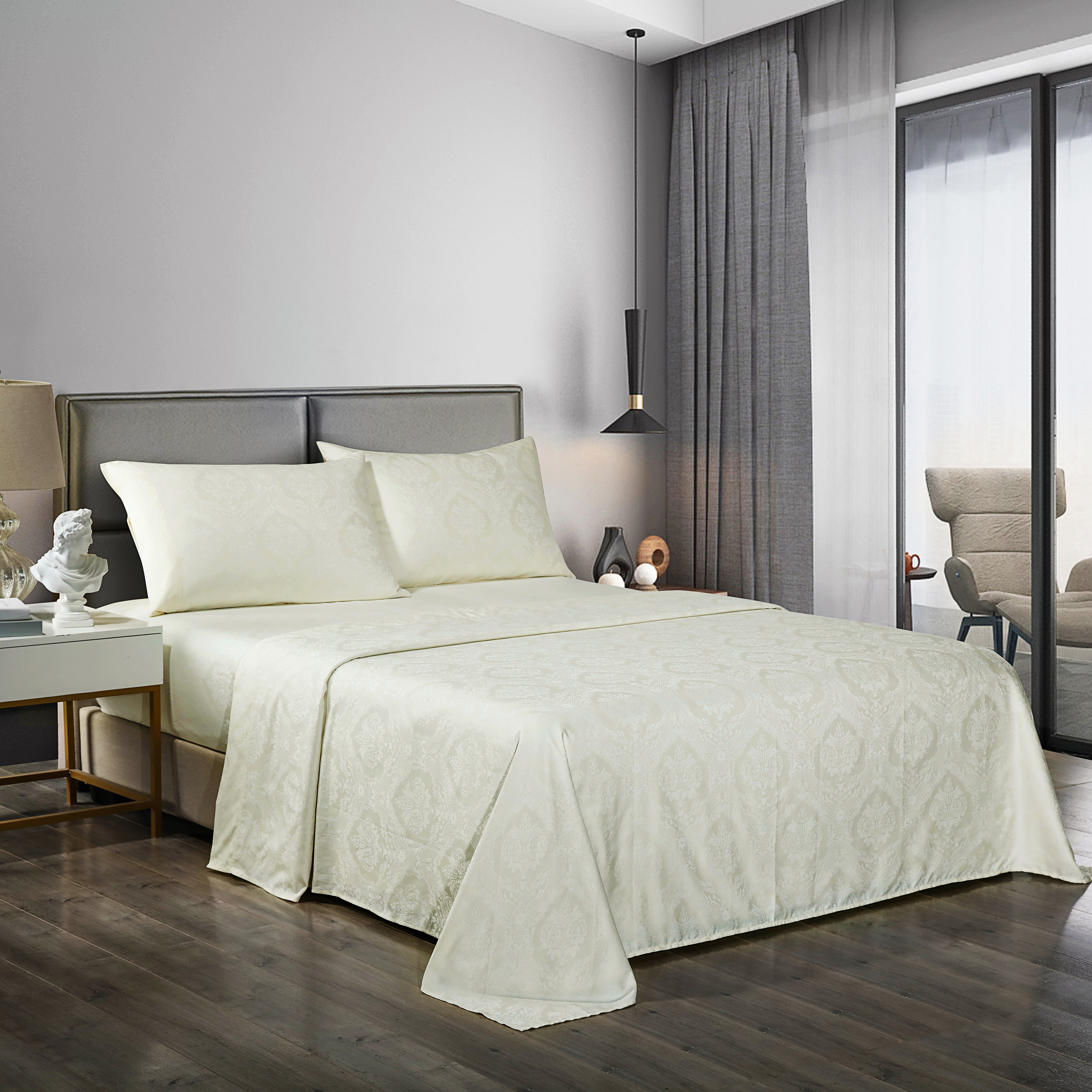 Poly/cotton jacquard bedding set