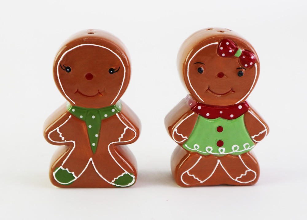 ceramic gingerbread man salt n pepper spice pot seasioning pot