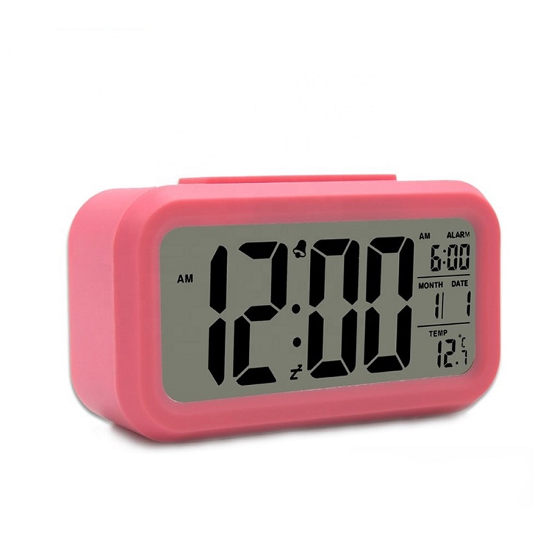 Desktop Calendar Temperature Black/White/Blue/Yellow/Pink/Green LED Digital Table Alarm Clock