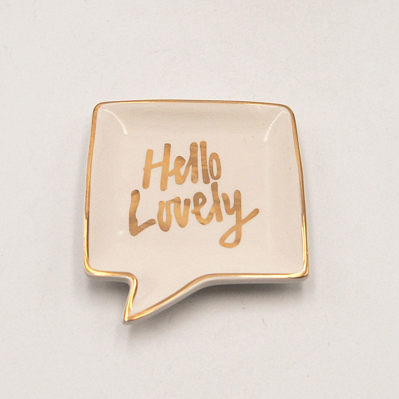 Superior quality white porcelain dialog shape jewelry dish