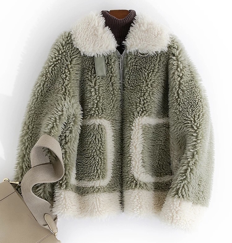 Ladies Jacquard Faux Fur Jacket