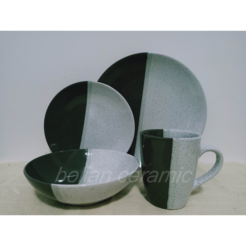 Speckles with overlapping glaze dinnerware