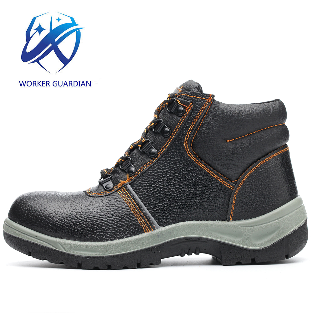Good Price Middle Cut Embossed Leahter Upper Pu Outsole Stylish Oil Field Mining Safety Shoes For Kazakhstan