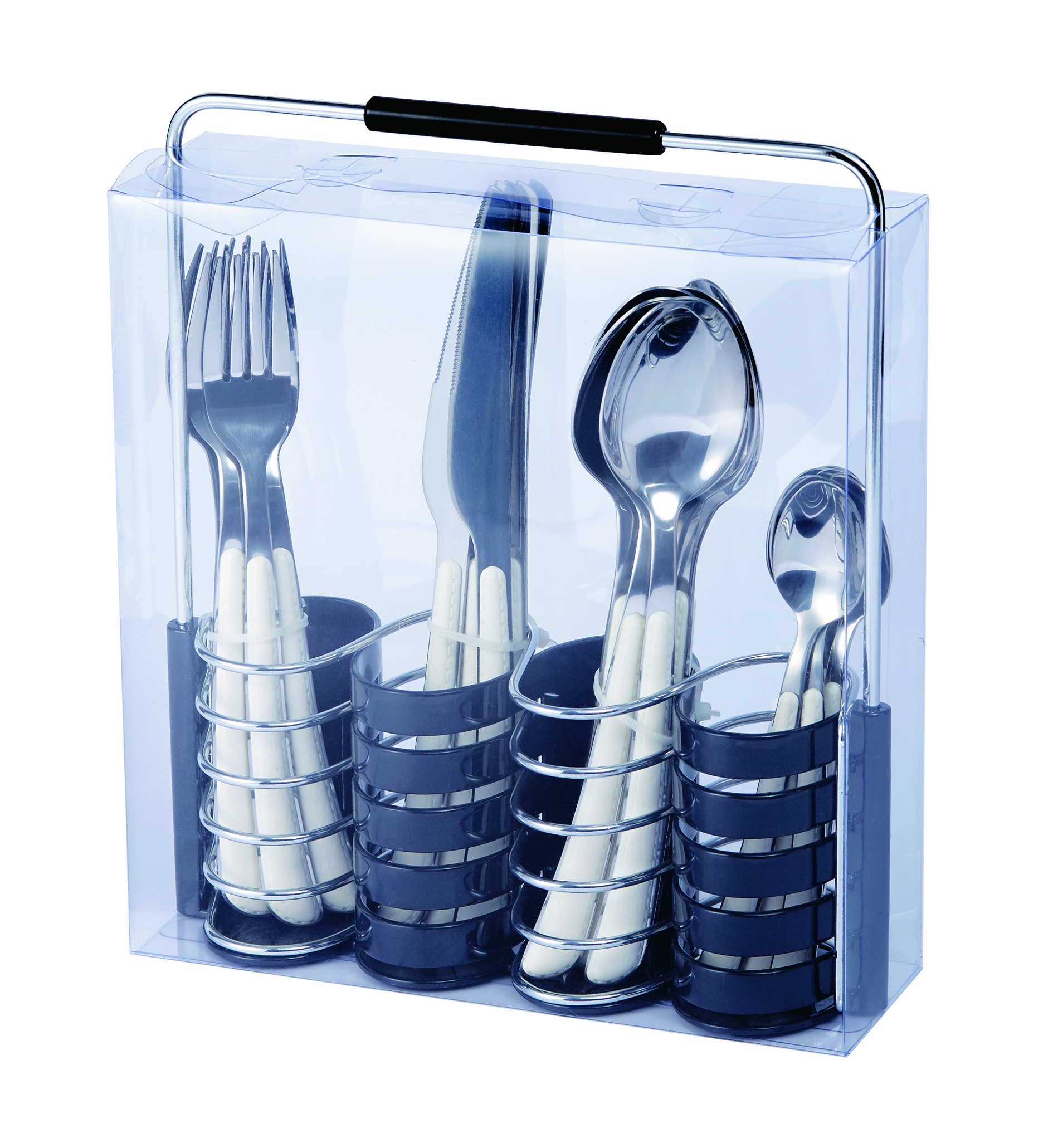 Stainless Steel Cutlery Set Chrome stand+PVC