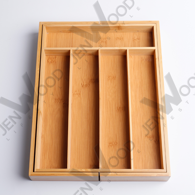 Bamboo drawer cutlery tray