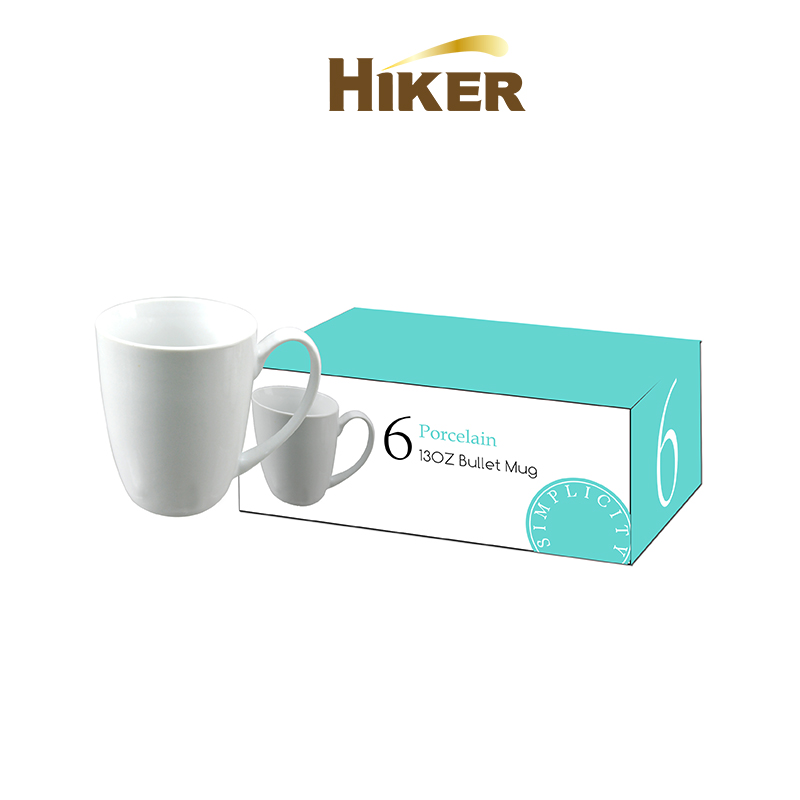 Set of 6 mug set / New bone china 13oz bullet mug set