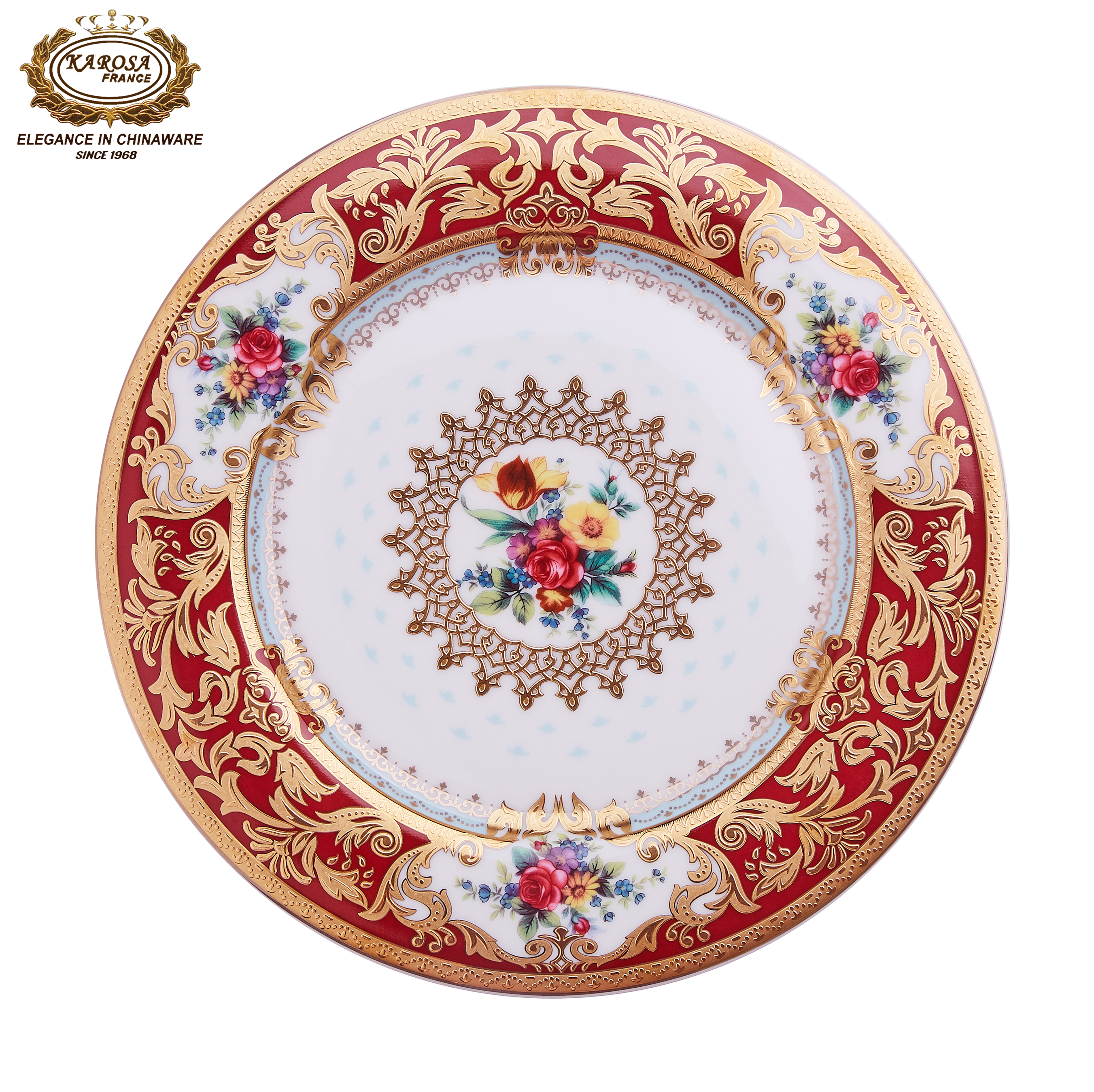 Karosa embossed gold luxury bone china dinner set