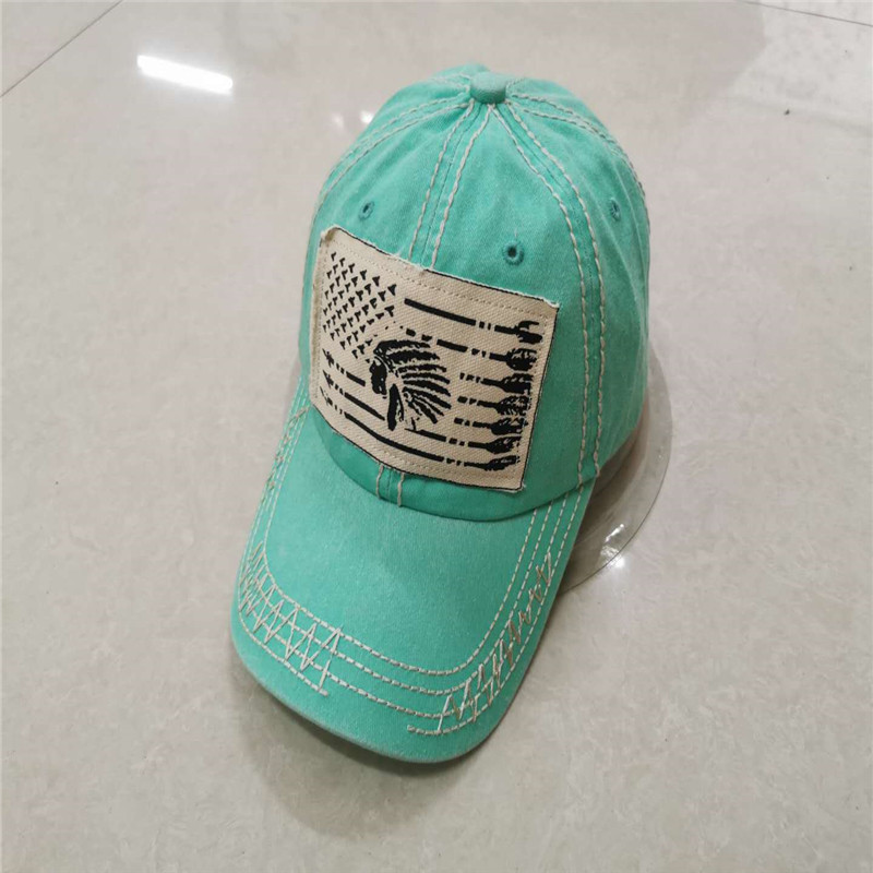 Baseball Cap washed style with patch embroidery