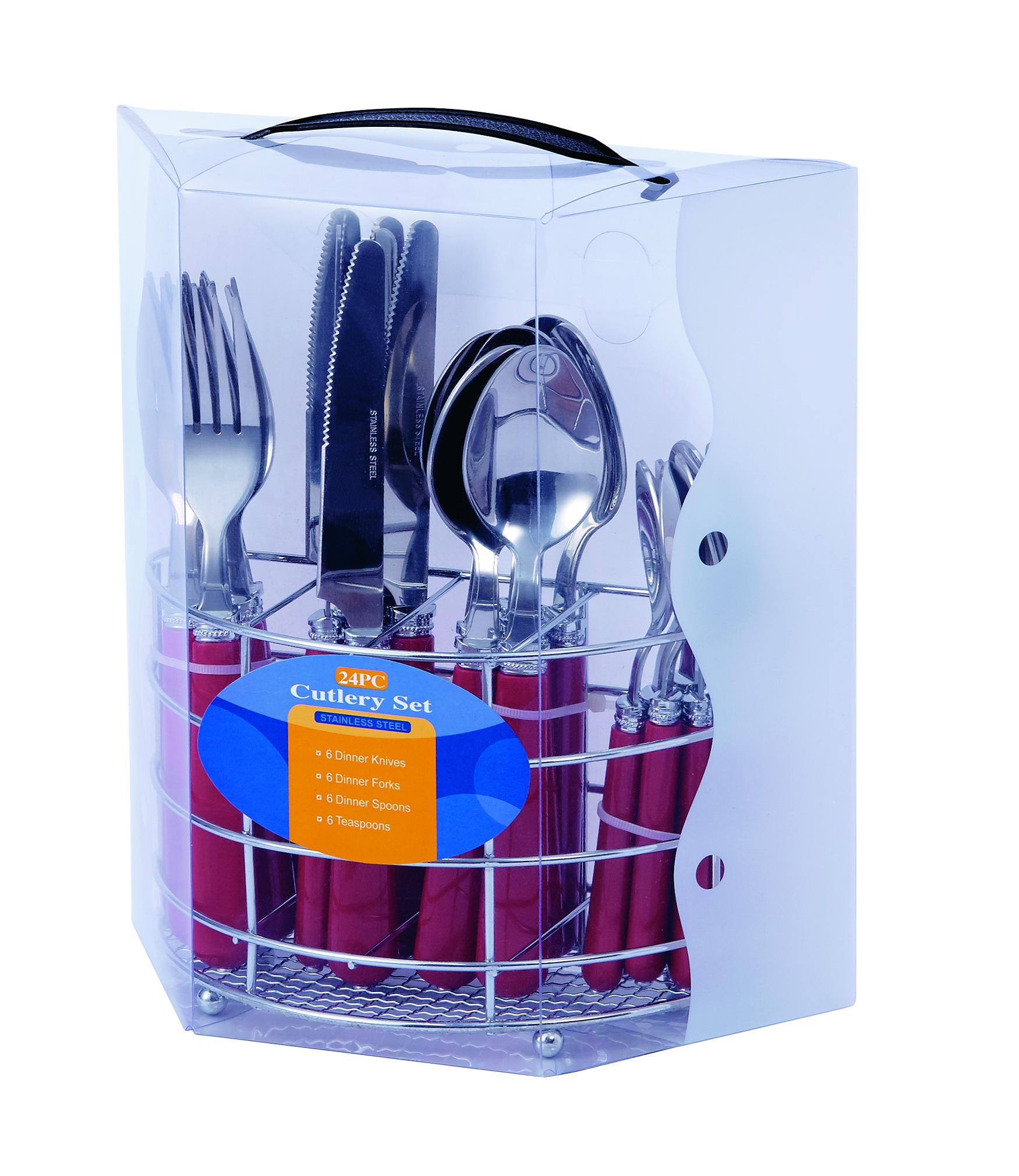 Stainless Steel Cutlery Set Chrome stand+PVC