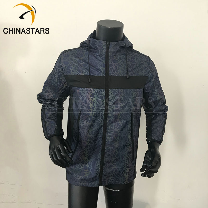 Wholesale customized design pattern rainbow colorful reflective printing clothes coat for sports running cycling