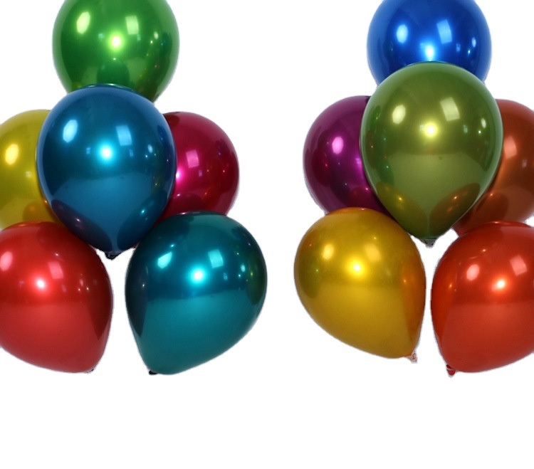 Chrome - Metallic Round and Heart Latex Balloons