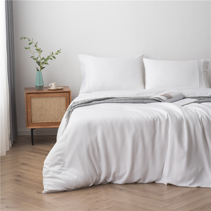 Silky 300TC plain sateen bamboo bed sheets