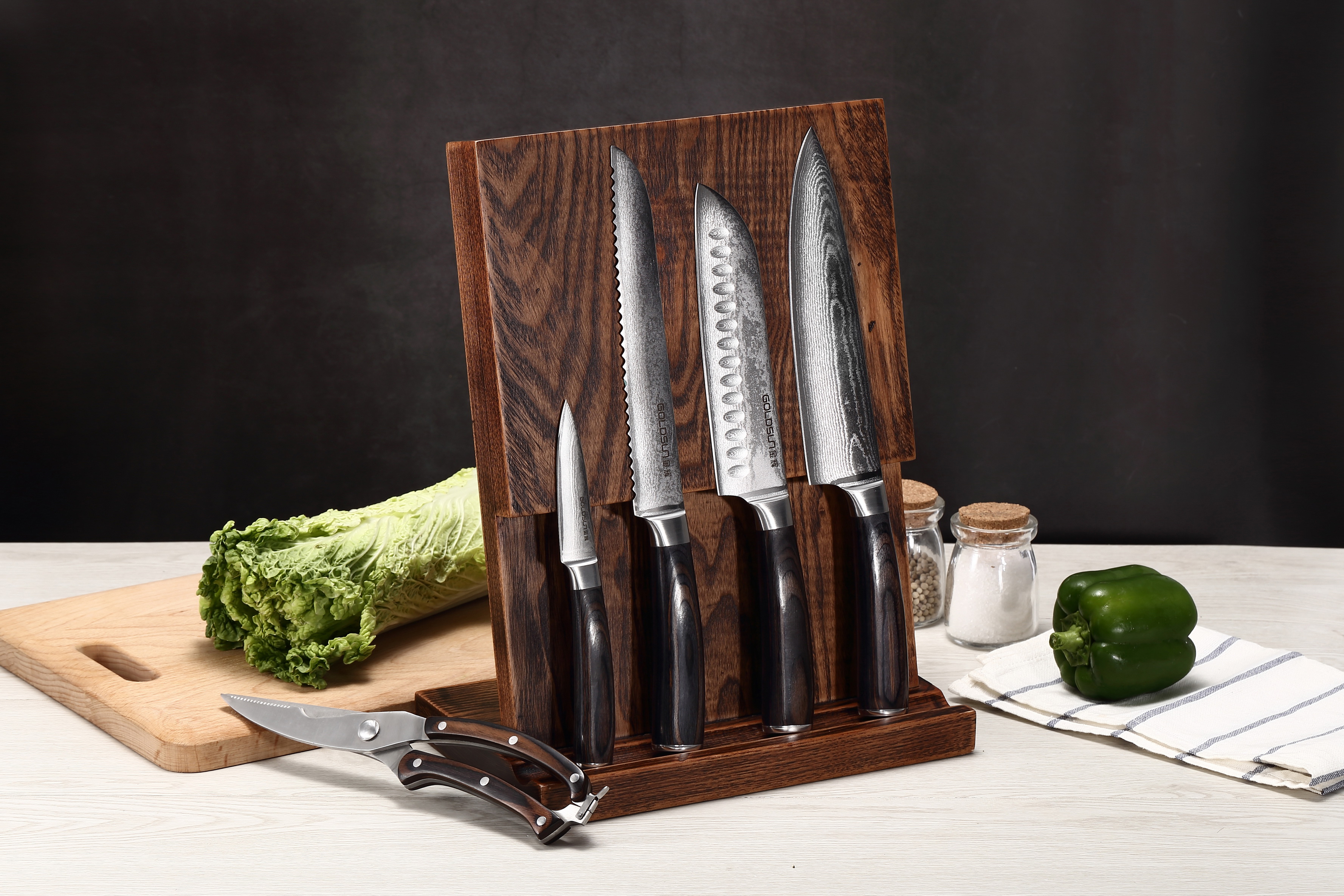 B3D-AH06 Damascus steel knife 6 pcs set