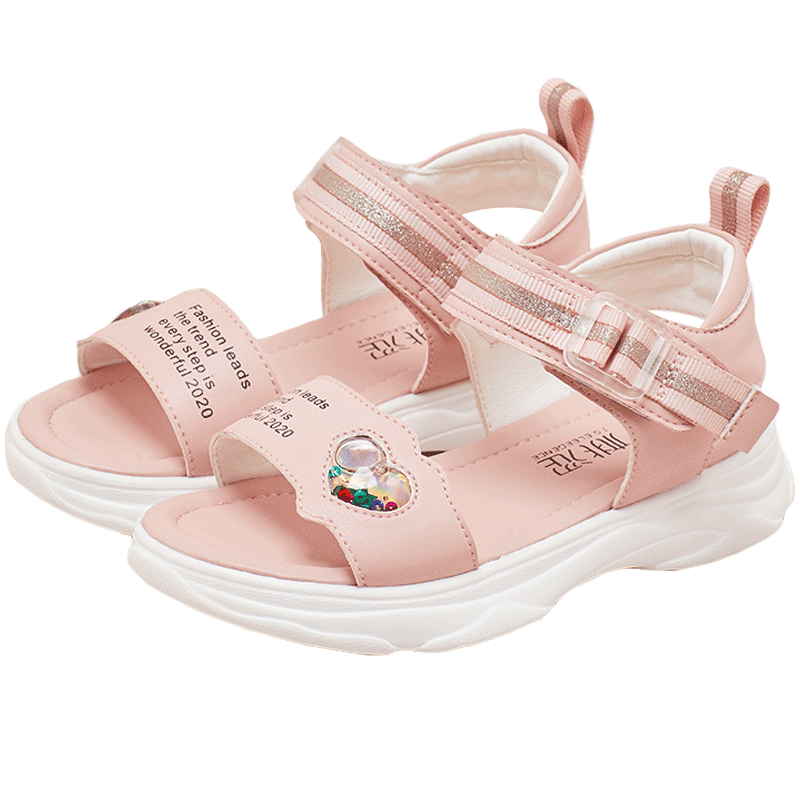 SS 2020 EU 23-36 Fashion bling bling Stripe Buckle Ankle with diamond girl Sandal