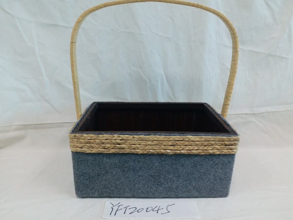 Gushi Yufeng fabric Basket Gift Baskets Empty rectanglen Picnic Basket Easter Candy Basket Storage Wine Basket with Handle Egg Gathering Wedding Basket