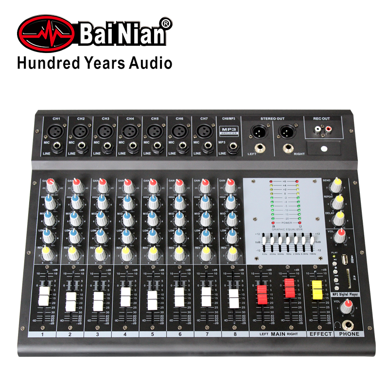 Mixer、Power Mixer、8CH big power karaoke power mixer, professional power mixer