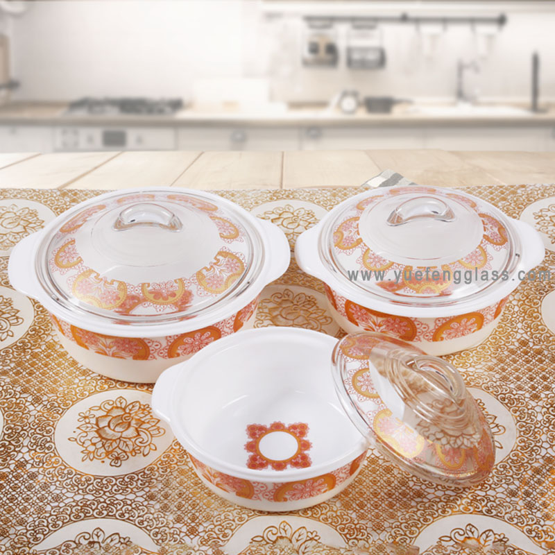3pcs Dinner Set Opal Glassware