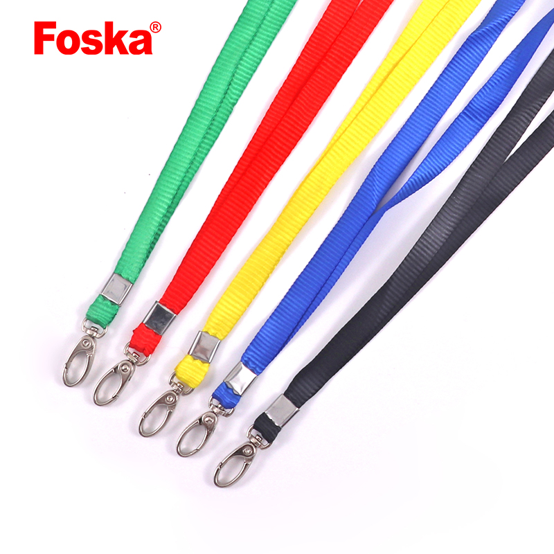 Foska Popular 90cm Color Polyester Custom Neck keychain Lanyards