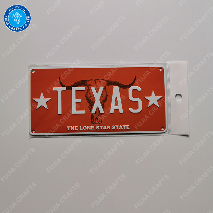 Factory price CMYK printing souvenir 3d embossed funny decorative retro bicycle license plates
