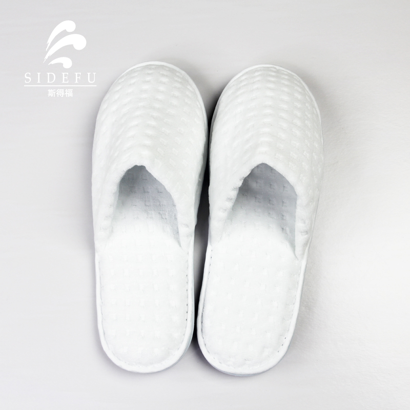 Hotel Velour Check Slippers