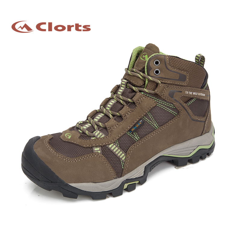 CLORTS Nubuck Leather Waterproof Rubber Outsole Hiking Boots