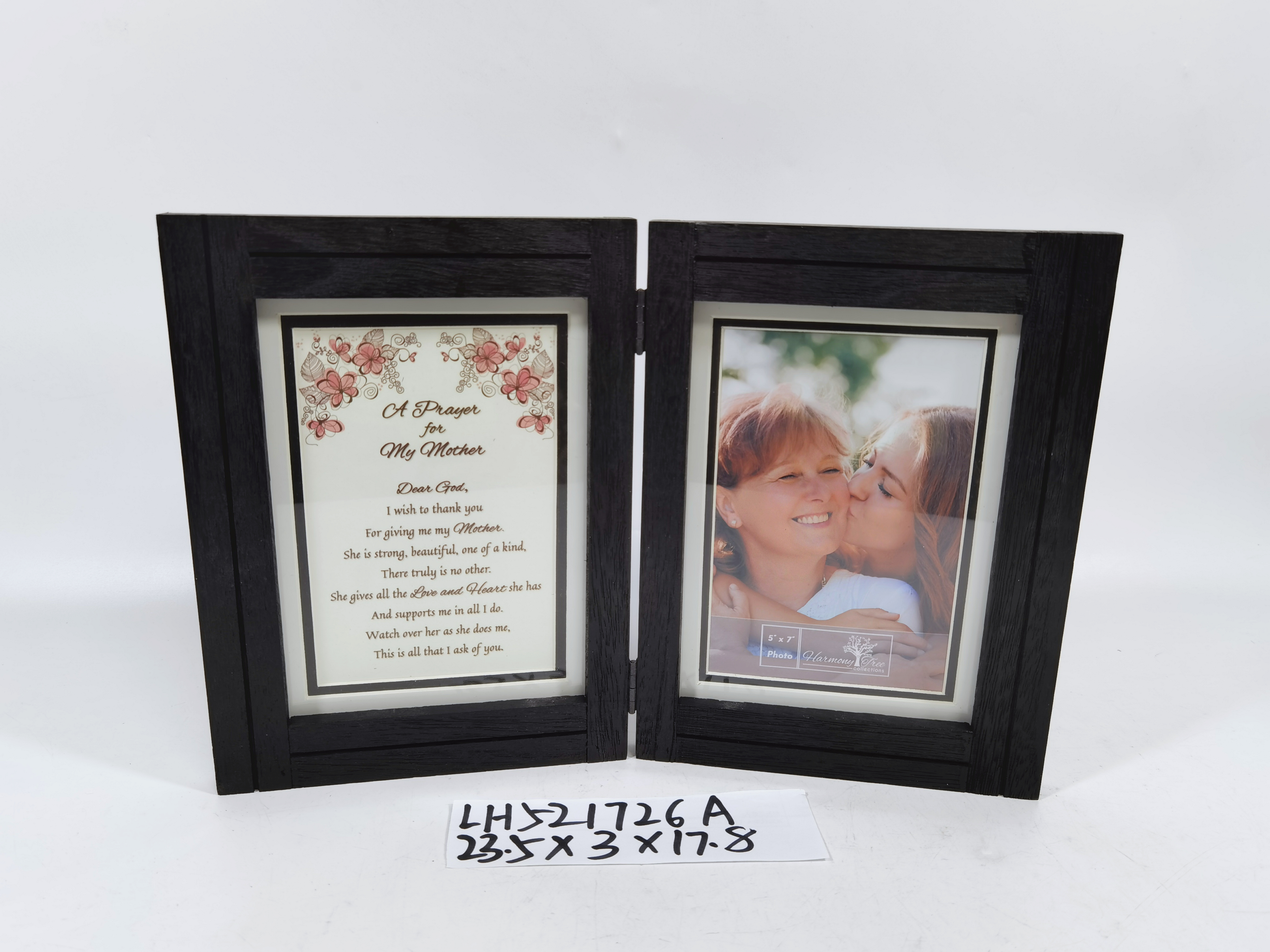 Vintage wood home glass folding frame
