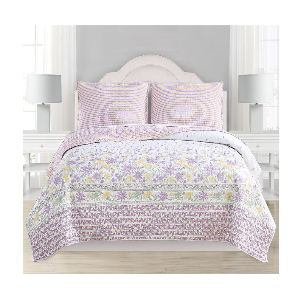 Printed All-Season Quilt 3PC Reversible Bed Spread