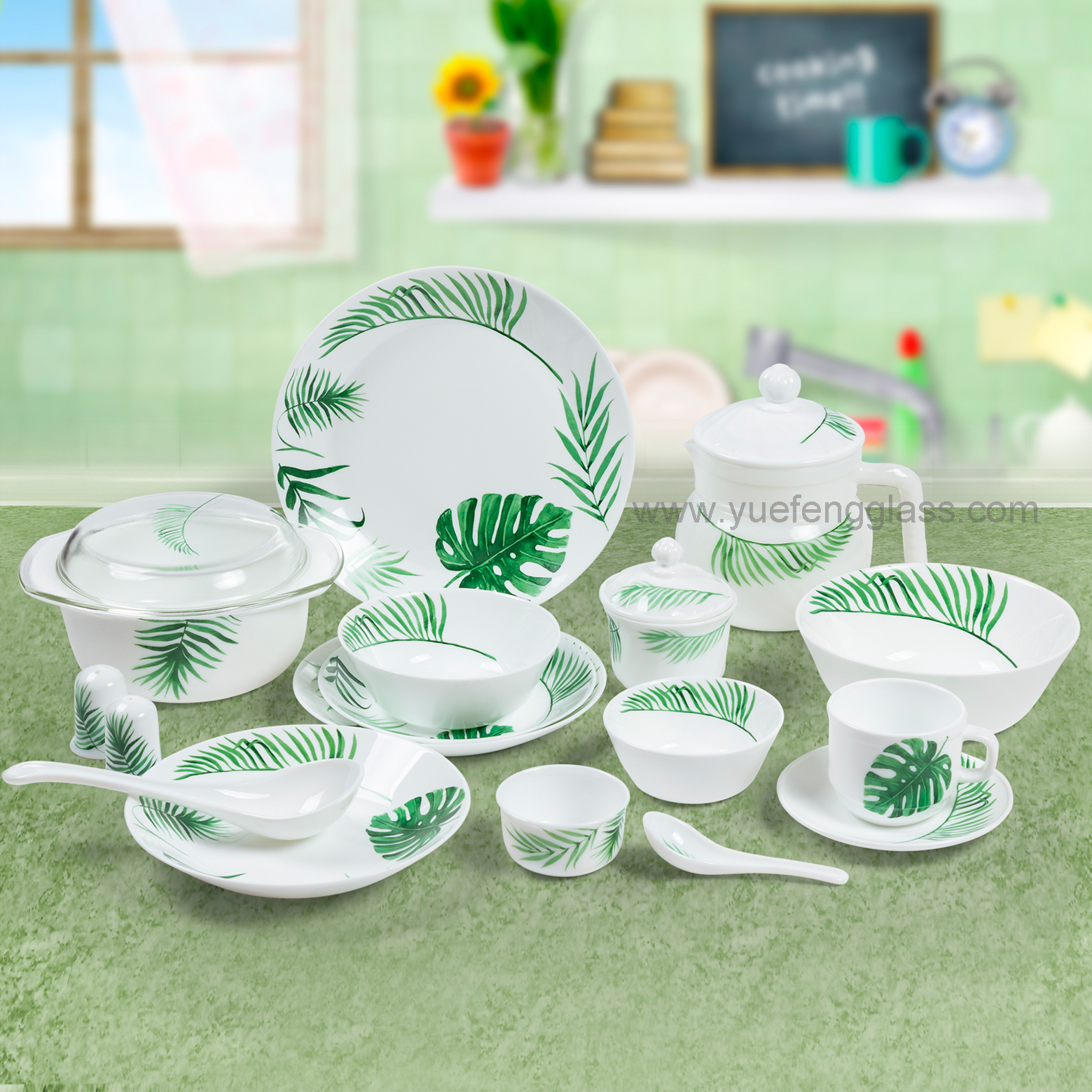 46pcs Dinner Set Opal Glassware