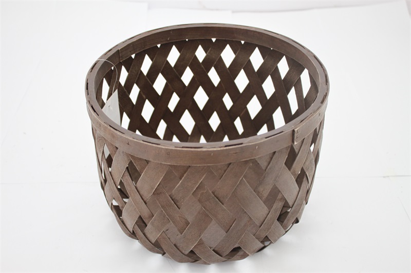 KINGWILLOW hot sale Woodchip woven rectangle shape storage basket for Home Sundries