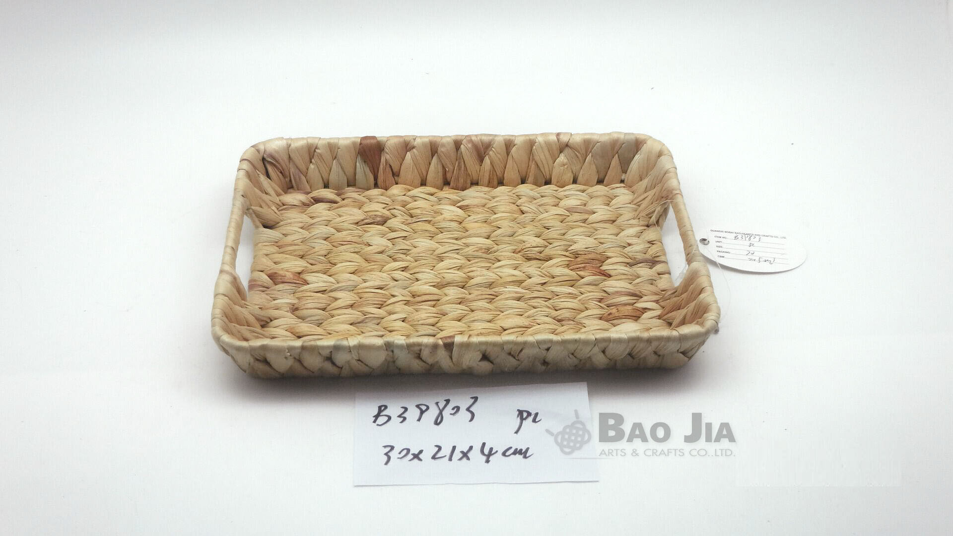 water hyacinth tray with hole handles