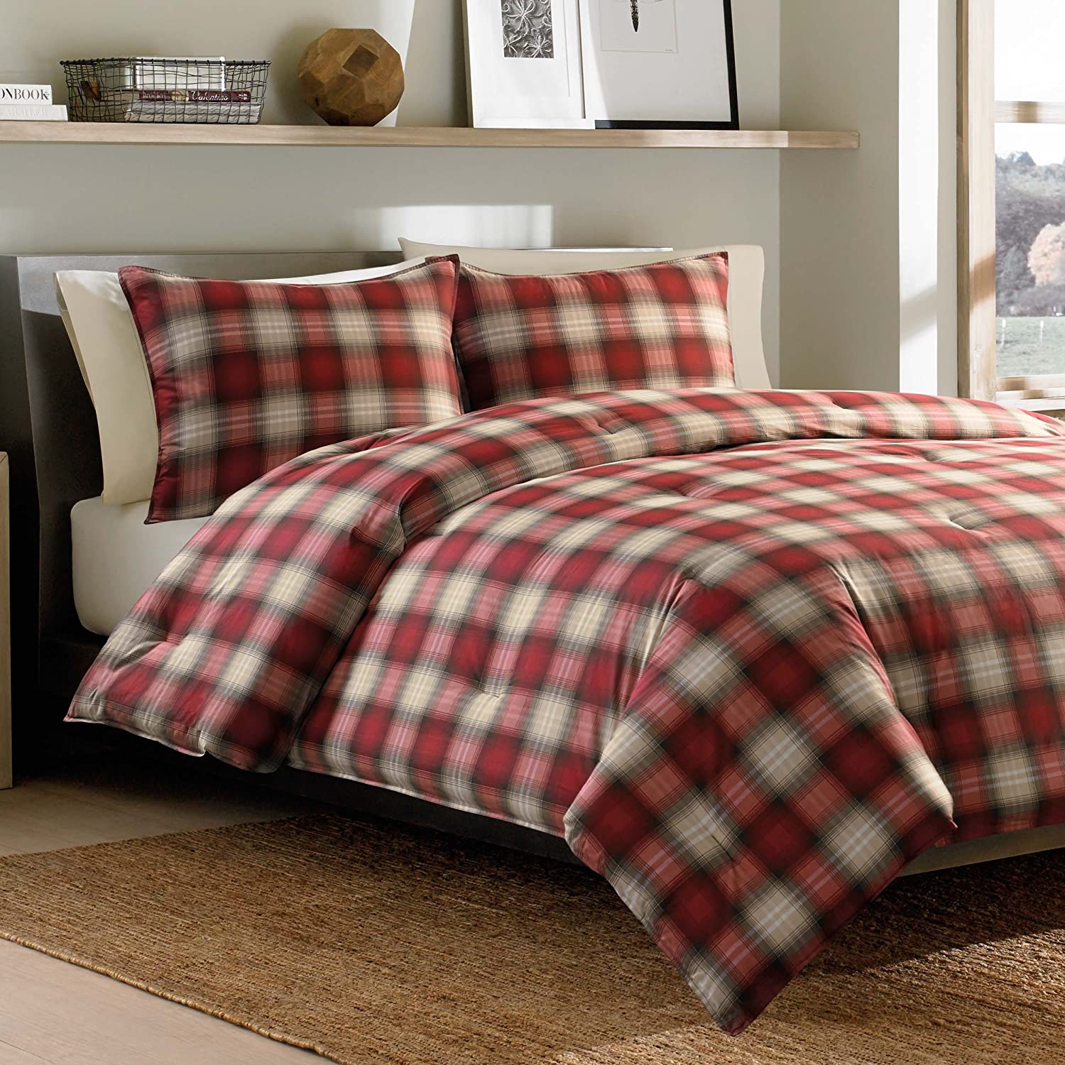 EDDIE BAUER 180T 100% Cotton 3PC Comforter Set