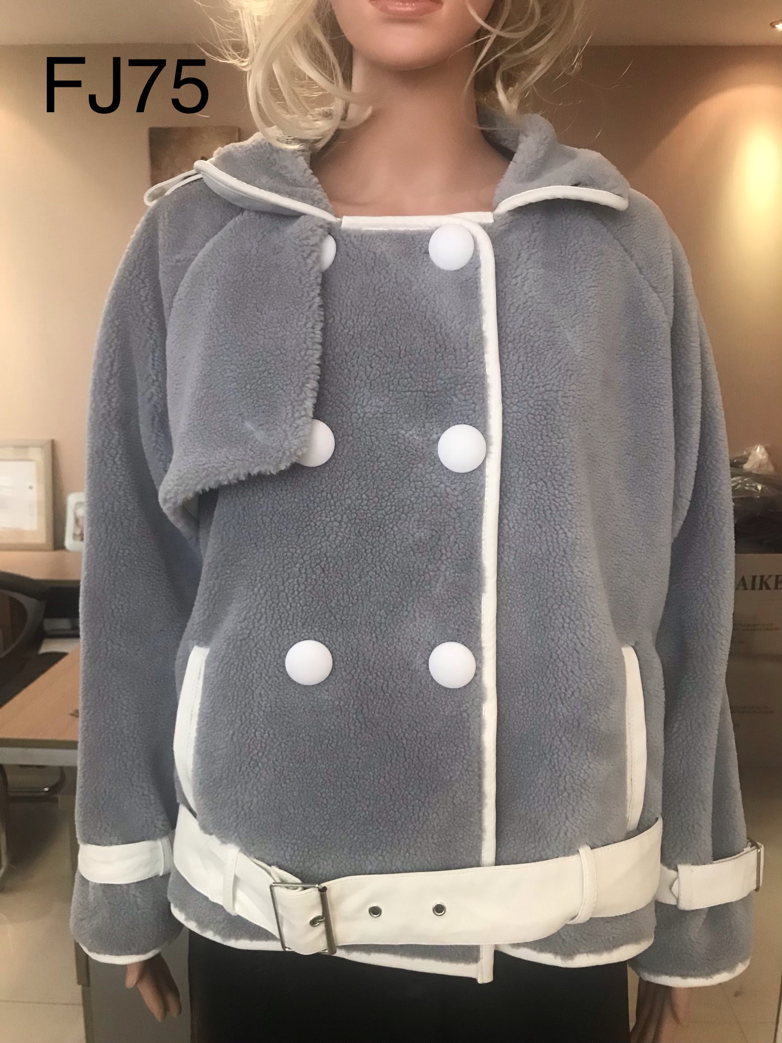 Ladies Jacquard Faux Fur Jacket