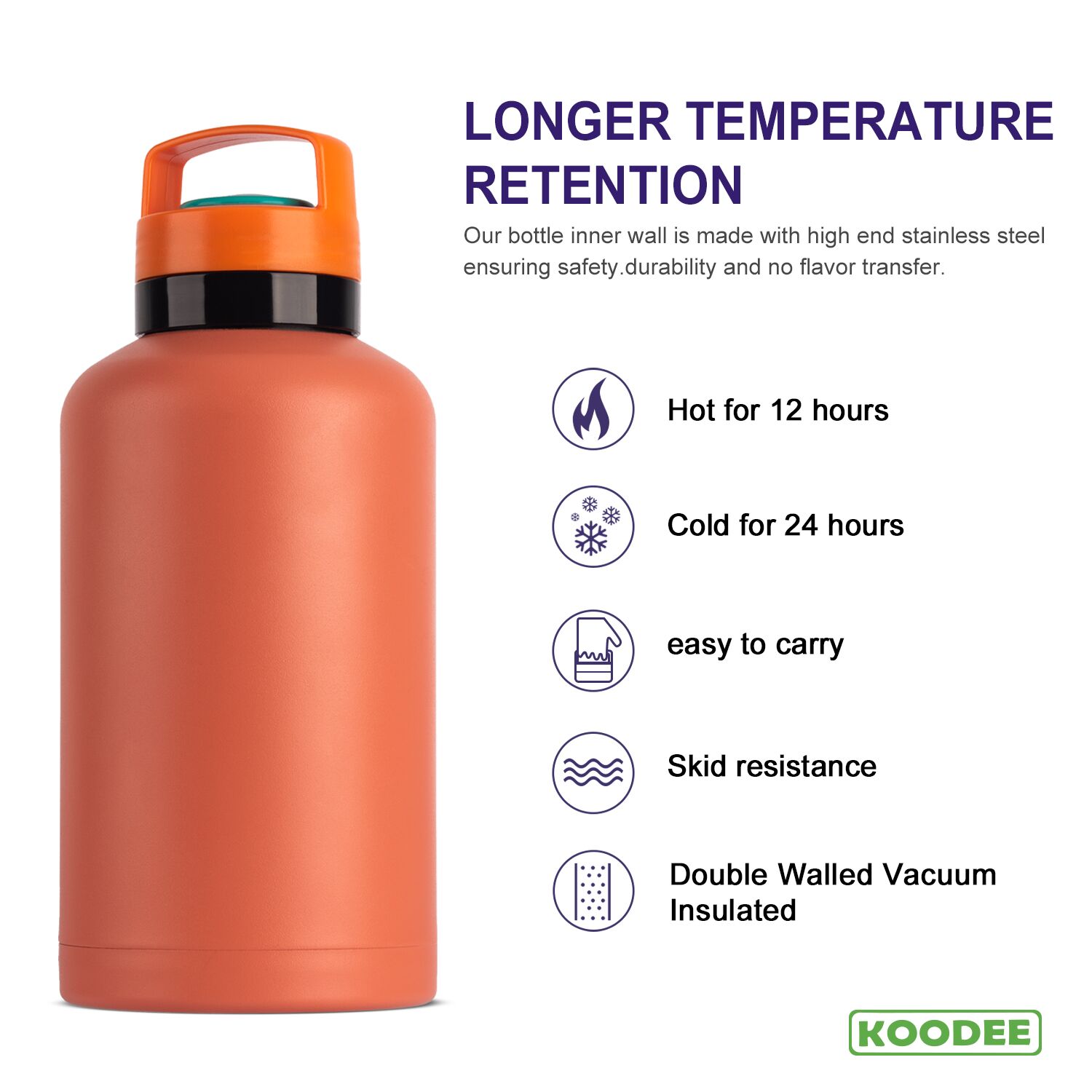 64oz Outdoor stainless steel vacuum bottle