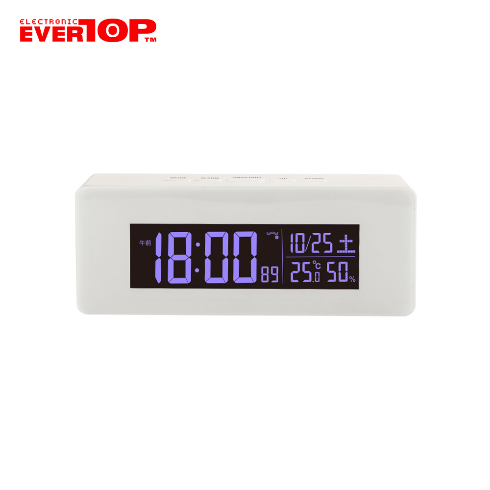 8 LED Changing Colors Table Clock with Temperature, Humidity and JJY ET523ARC