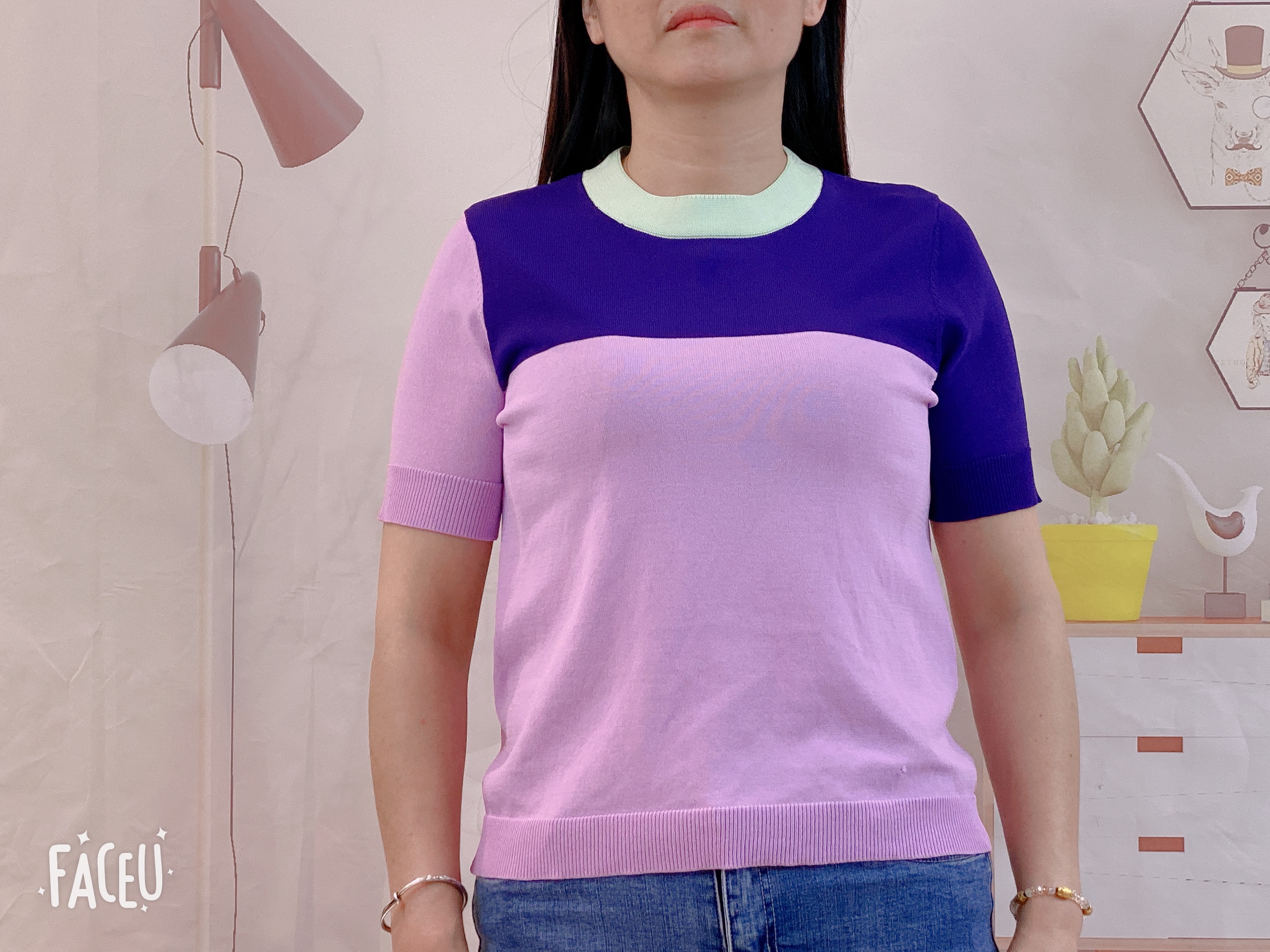 Ladies' crew neck pullover