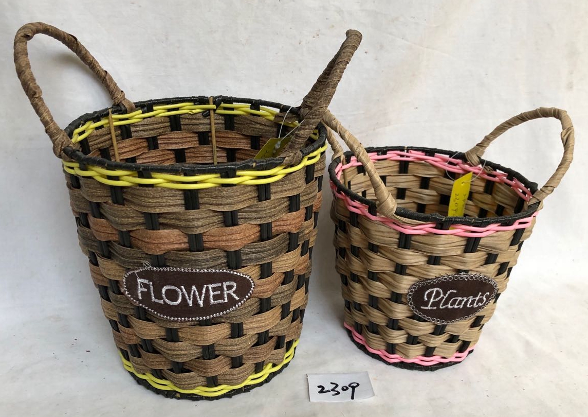 Plastic rattan basket