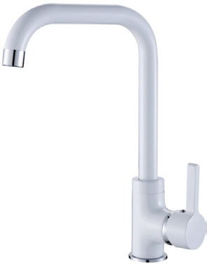 Single lever spray white painting kitchen Faucet