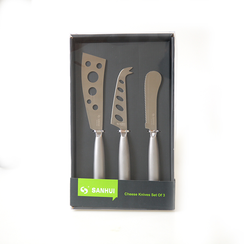3 Piece Stainless Steel Handle Cheese Knife Set