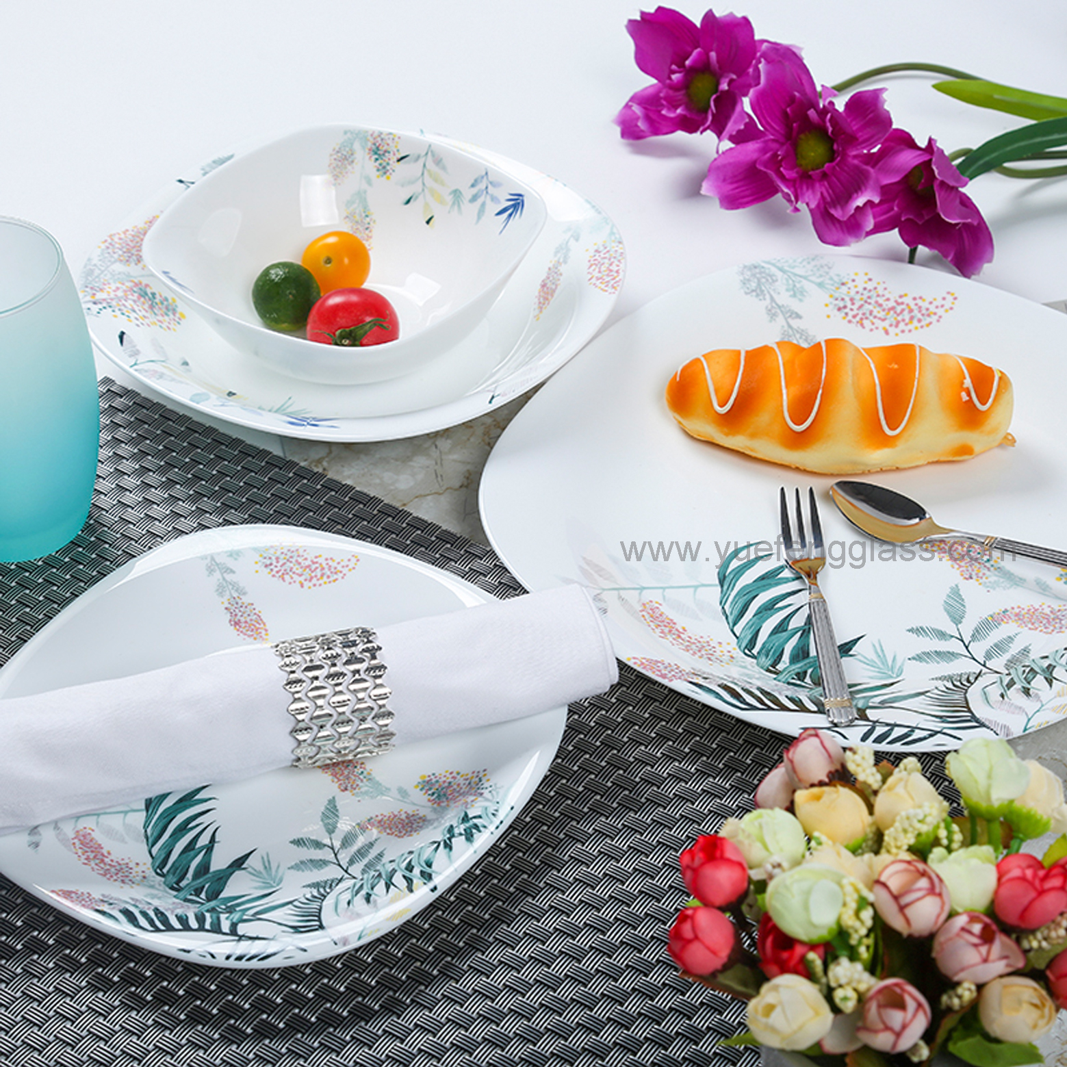 16pcs Dinner Set Opal Glassware