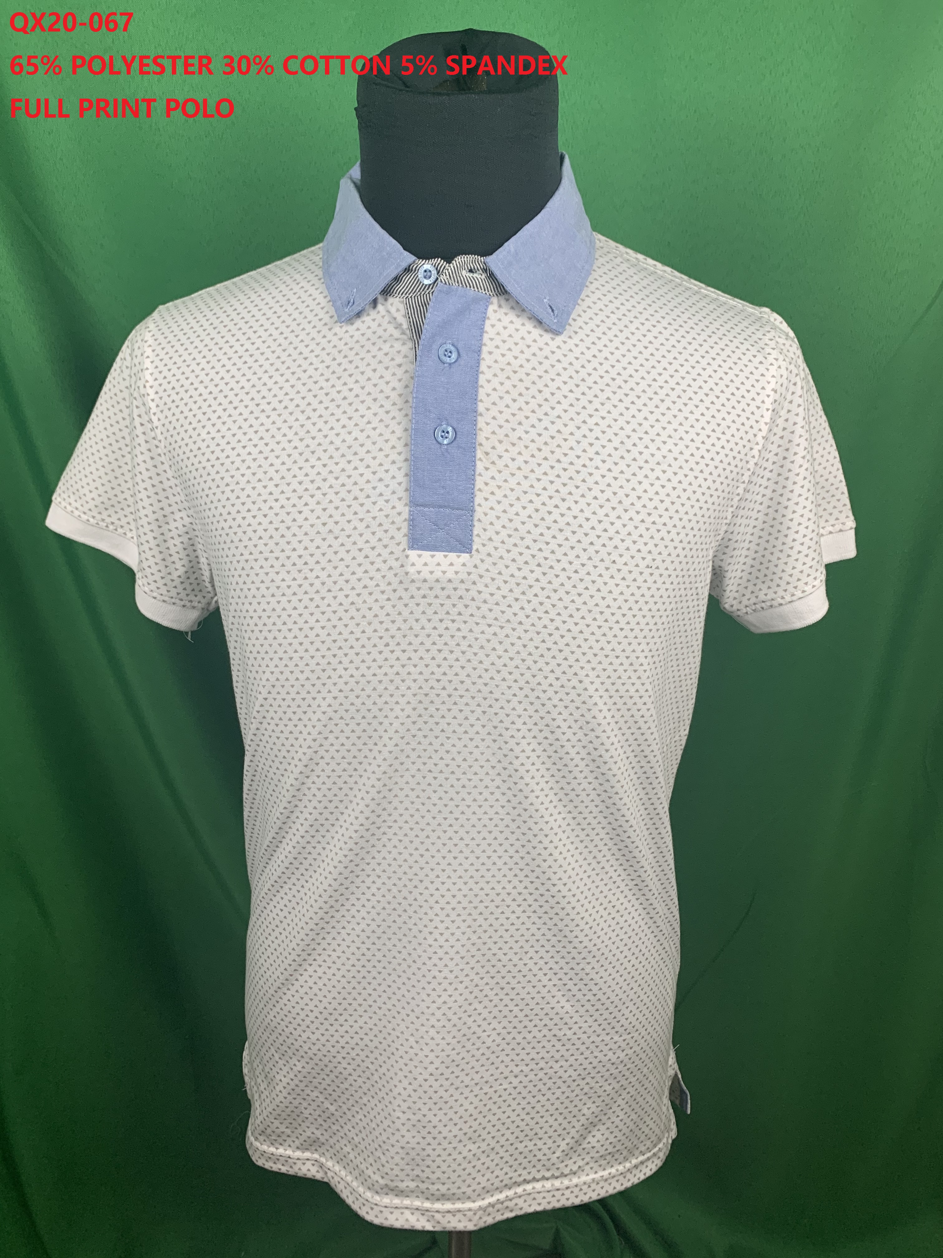 Qx20-067 Tc Spandex Full Print Polo