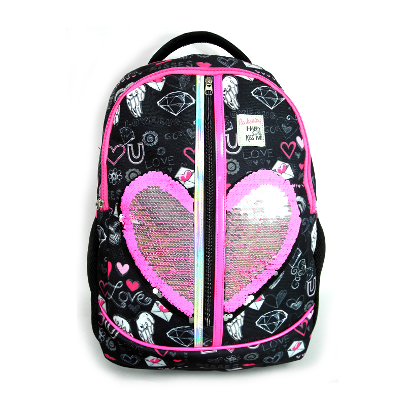 Reversible sequin shiny backpack school bags