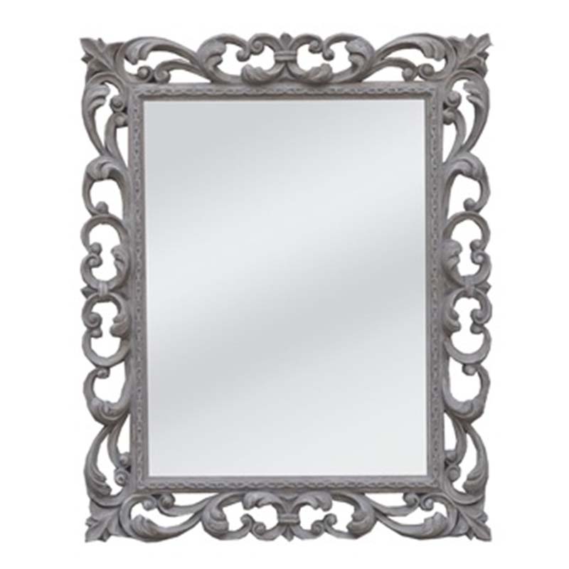 distressed grey frame with flat mirror