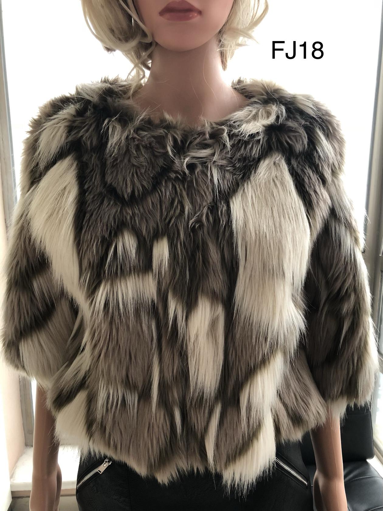 Ladies Jacquard Faux Fur Jacket