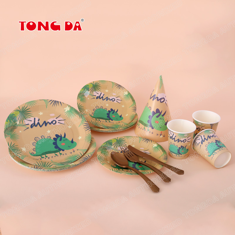 Children's Birthday Theme Package Baby One Year Party Dinner Plate, Knife and Fork Cup Table Tableware Arrangement Decorative Supplies
