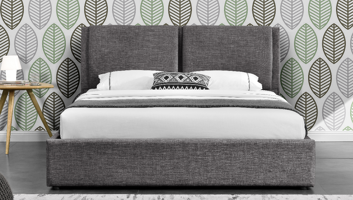 1256G Hot sell Modern Design Luxury bed with Ottoman Gas Lift storage upholstered bed in Linen Fabric with factory prices