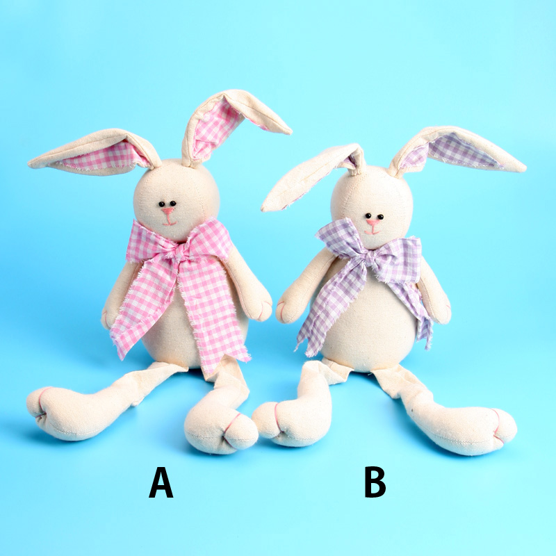 Handmade Stuffed Sitting Bunny Couple